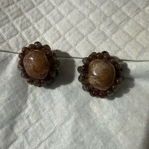 Vintage LCI Elegant Beaded Clip On Earrings